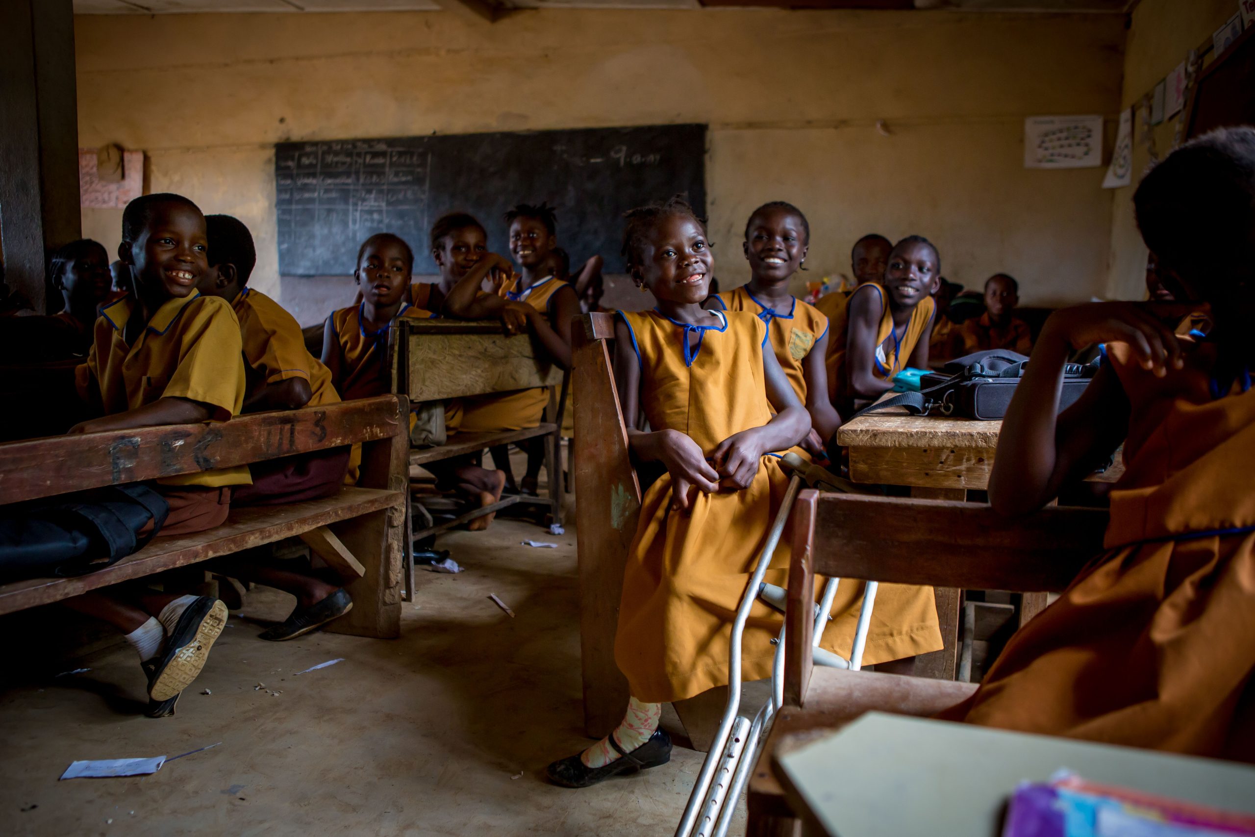 Fatmata in a classroom